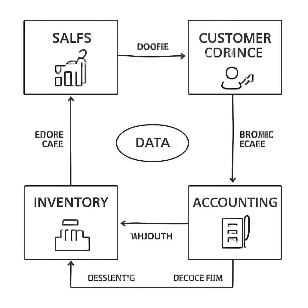 Иллюстрация бизнес-процессов и потоков данных в едином центре