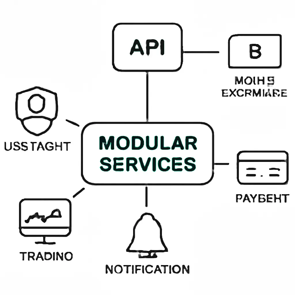 Схема интеграции модульных сервисов и криптообменников
