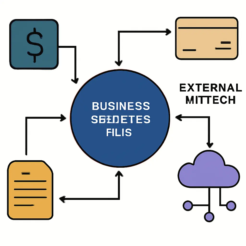 Схема интеграции единого центра бизнес-услуг с внешними сервисами