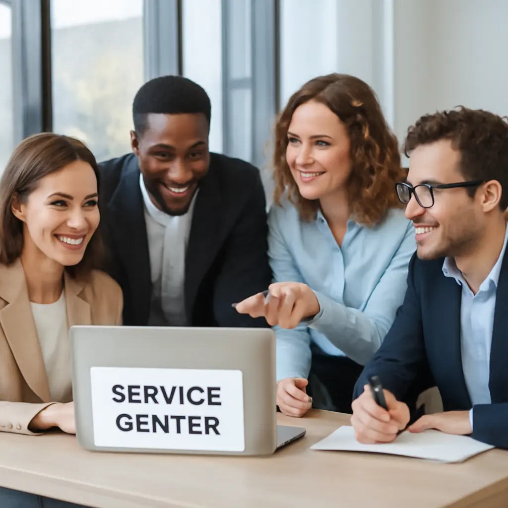 Сотрудники единого центра бизнес-услуг обсуждают процесс