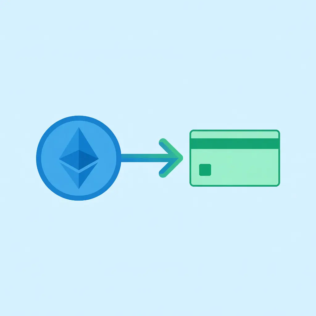 Визуальная схема процесса обмена Ethereum на карту Сбербанка через криптообменник